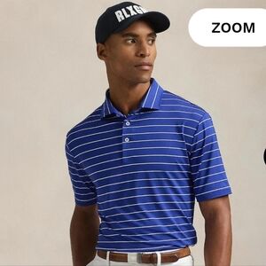 Ralph Lauren RLX Striped Blue Polo Shirt
